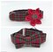 Red Tartan Christmas Martingale Dog Collar With Optional Flower Or Bow Tie Adjustable Slip On Collar Sizes S, M, L, XL product 1